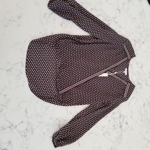 Max Studio High Low Wrap Front Blouse w/Flaw